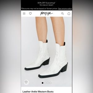 Gently Loved Nasty Gal Leather Ankle Western Boots